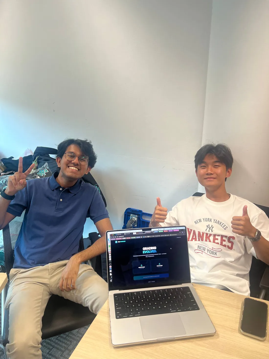 A team presenting their project on demo day