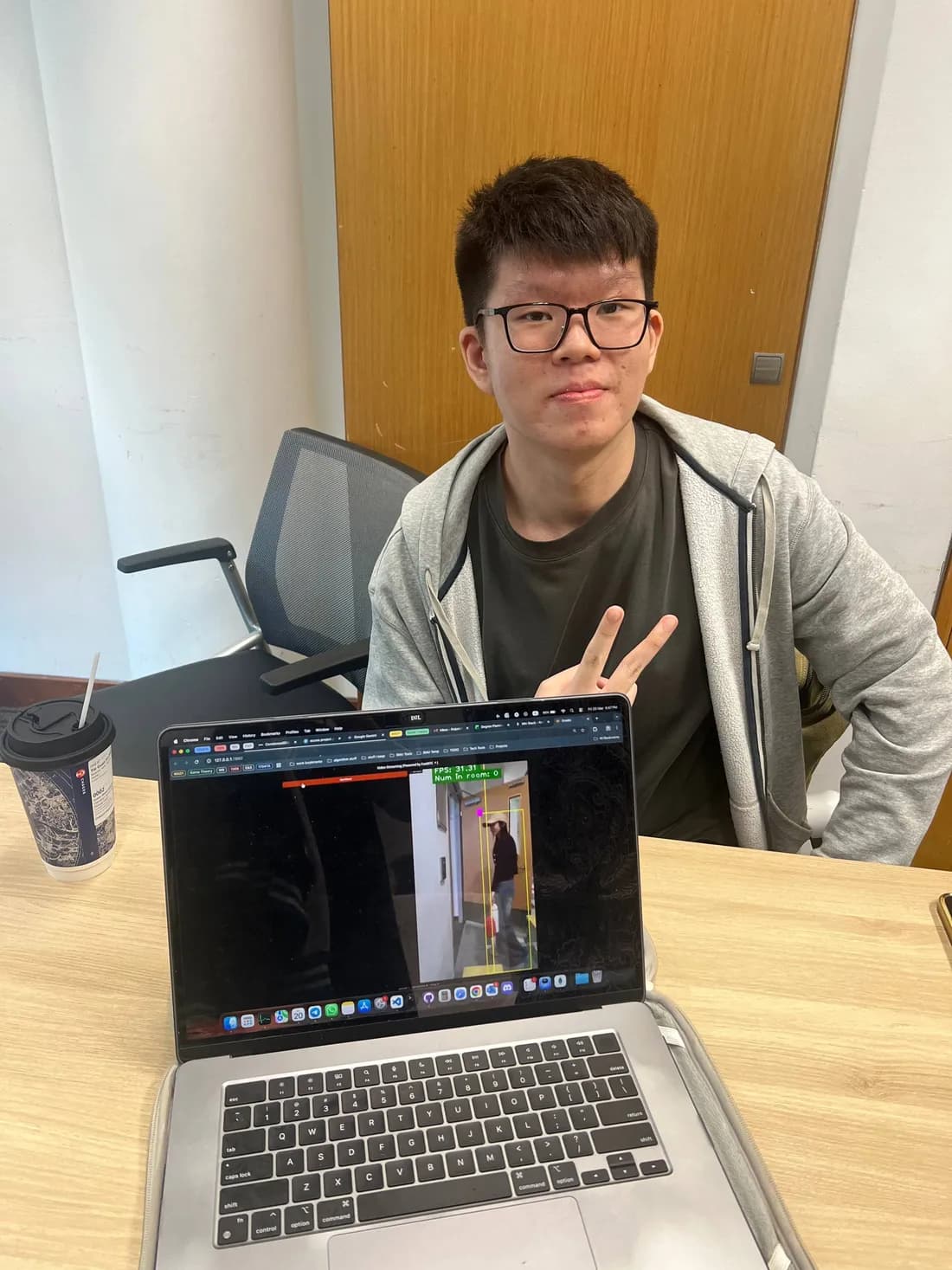 A project demo in front of the room